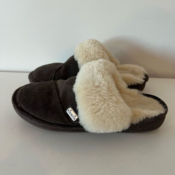 Nuknuuk Slippers Soft Lined Cushioned Womens Size 9 Cozy Comfy Brown Sheepskin L - Picture 3 of 6
